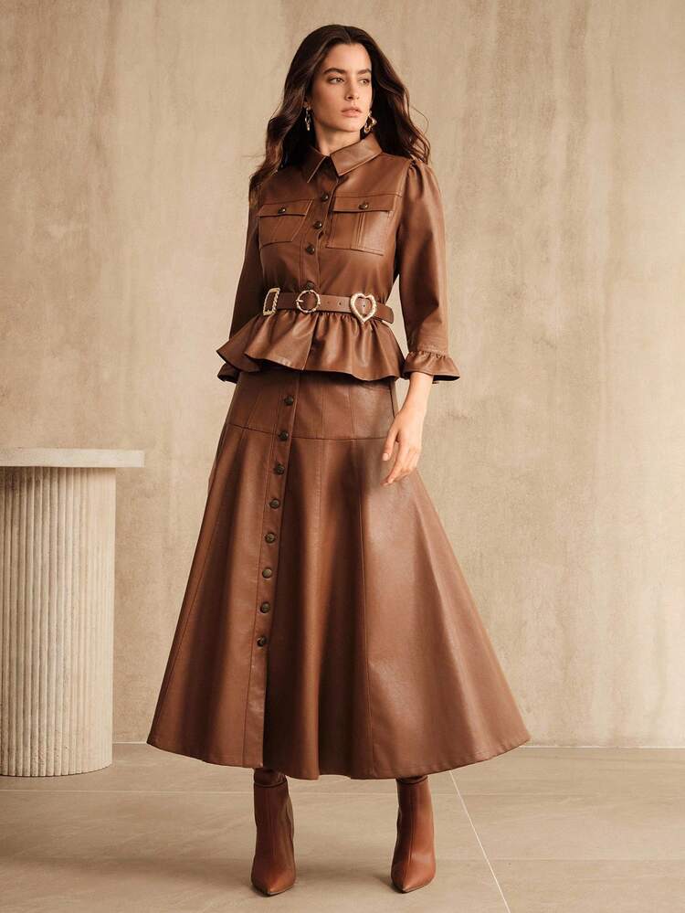 Women's New Pleated Flared Skirt, Elegant Street Style For Concerts