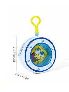 SpongeBob SquarePants | SHEIN 1 件 PU 皮革透明窗口卡通印花零钱包，可挂在包上，适合存放硬币、钥匙、个人物品，男女皆宜 - 淺藍色 - 查看 5