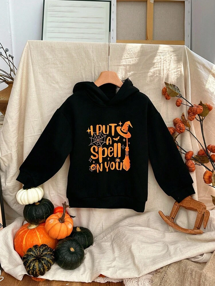 Young Boy Casual Loose Fit Graphic Print Fleece Sweatshirt, Autumn, Winter Sweatshirt