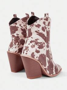 Styleloop Giày bốt nữ đế dày, tua rua đính đá, cao đến giữa bắp chân, màu đen - Nhiều màu - Xem 4