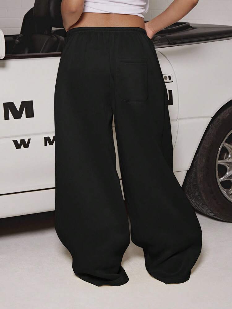 SUMWON WOMEN Hose mit weitem Bein und Kordelzug und elastischer Taille
