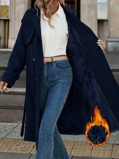 Solivie 女士保暖内衬风衣，秋冬外套，秋季