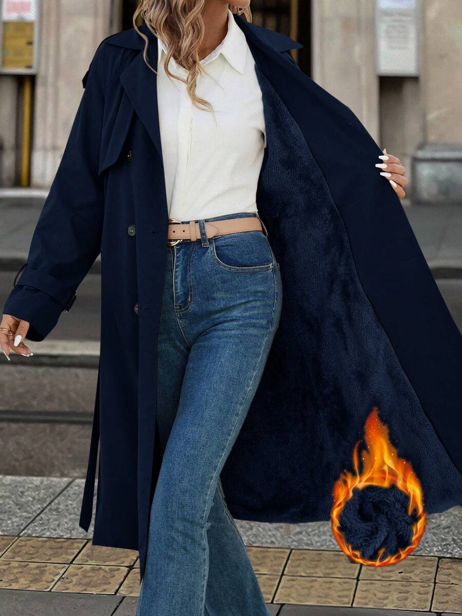 Solivie 女士保暖内衬风衣，秋冬外套，秋季