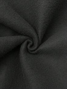 SHEIN 少女白色星星印花宽松插肩袖黑色卫衣，适合女孩冬季、秋季和休闲穿着，运动风、秋冬季日常休闲及上学穿着皆宜，保暖内衬。 - 黑色 - 查看 7