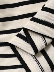 DAZY 2 件套幼儿男童韩版条纹长袖 T 恤和宽松裤子睡衣套装 - 杏色 - 查看 7