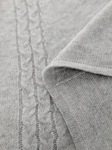 Momelise Suéter de manga de murciélago de unicolor talla grande, otoño/invierno - Gris - Ver 9