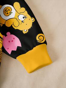 SHEIN X Care Bears 少女卡通图案长袖连帽卫衣 - 白色 - 查看 6