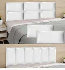 1 Peça Painel de Cabeceira Adesivo 20x40cm, Painel de Parede Estofado, Painel de Cabeceira para Cama de Solteiro, Painel de Parede 3D Autoadesivo para Quarto/Sala de Estar - Multicolorido - Visão 5