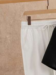 Manfinity NXTstreet 2 件男士休闲梭织宽松短袖衬衫和抽绳腰直筒裤套装，秋季服装 - 彩色 - 查看 5