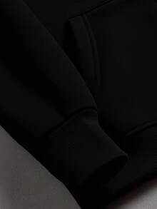 PAVTROS 男士超大款拉链连帽卫衣，舒适街头风都市时尚休闲运动连帽衫，适合秋冬季节，长袖上衣，Y2K风格 - 黑色 - 查看 5
