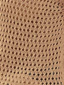 LanaWest Áo len dệt kim kiểu nông thôn họa tiết sọc khối màu dành cho nữ - Màu Khaki - Xem 7