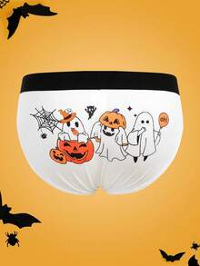 3 sztuki męskich bokserek z nadrukiem dyni na Halloween, różne kolory - Wielokolorowe - Zobacz 10