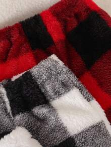 SHEIN Playful Pals 3pcs Set Baby Boy & Baby Girls' Plaid Multicolor Warm Pants, Suitable For In Autumn/Winter Fall - Multicolor - View 2