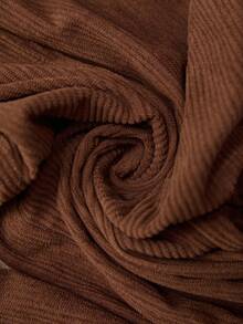 Manfinity Nomadique Men's Solid Color Pleated Straight Loose Casual Western Corduroy Wide Leg Pants, Outdoor Music Festival, Nightclub Bar, Boyfriend/Husband Gift, Anniversary Gift, Fall Winter - Brown - View 6