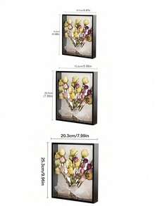 SHEIN 1 件 3D 镂空亚克力干花展示架，塑料礼品 DIY 标本干花架，桌面浮动展示架，婚礼节日礼物