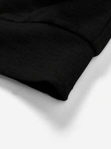 SHEIN EZwear Women's Loose Fit Pony Print Half Zip Sweatshirt, Suitable For Autumn/Winter,Fall - Black - View 6