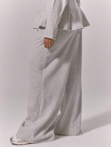 MUSERA Quần jogger ống rộng cạp chun, kiểu dáng thanh lịch, dễ thương, gợi cảm, thích hợp mặc đi chơi đêm, tôn dáng, thoải mái. - Xám - Xem 3