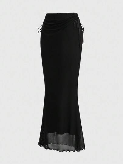 PETITE Women's Versatile Bodycon Ruched Mermaid Hem Pencil Skirt