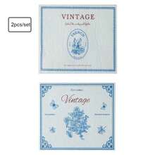 Joivida 2条装厨房创意吸水清洁抹布，不易沾油渍，简约印花，加厚设计，采用木浆棉竹纤维布制成 - 彩色 - 查看 4