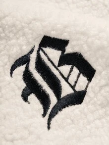 Manfinity EMRG Men's Letter Graphic Contrast Color Zipper Front Jacket , Fall