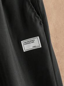 Manfinity NXTstreet 2 件套男士休闲针织长袖修身连帽衫运动衫和抽绳腰裤套装，秋季服装，冬季 - 彩色 - 查看 3