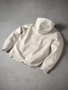 PAVTROS Manfinity Streetrush Casual Loose Zip-Up Long Sleeve Hoodies For Men, Streetwear, Fall - Apricot - View 2