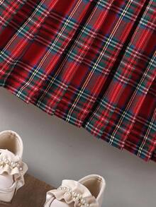 1pc Young Girl Dress,Collegiate Style Outfit - Multicolor - View 4