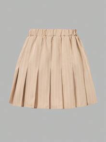Falda mini plisada de rayas casual para niñas preadolescentes, verano - Multicolor - Ver 4