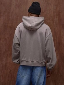 Musero Oversized Long Sleeve Hooded Pullover Washed Hoodie Fall/SPRING SUMMER - Camel - View 2