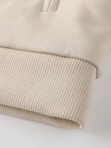 Manfinity Homme Men's Long Sleeve Casual Warm Thermal Lined Zip-Up Thermal Lined Jacket, Autumn/Winter Cream Men Thermal Lined Jacket For Men Outerwear - Khaki - View 6