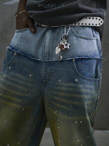 Manfinity ZONE917 Quần Jeans Denim Nam Màu Bạc Thường Ngày - Màu xanh lam - Xem 6