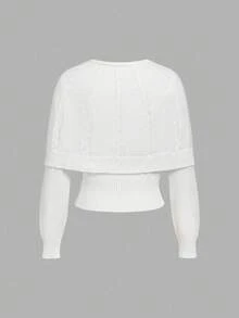 SHEIN MOD White Hooded Cardigan In Fall/Winter - White - View 3