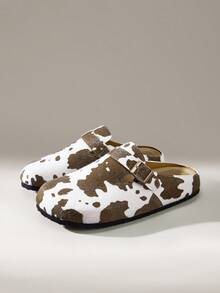 Solecia 男士时尚奶牛印花圆头凉鞋