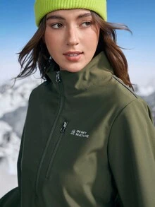 In My Nature Áo khoác thể thao ngoài trời tay dài dáng rộng thoải mái cho nữ - xanh quân đội - Xem 6