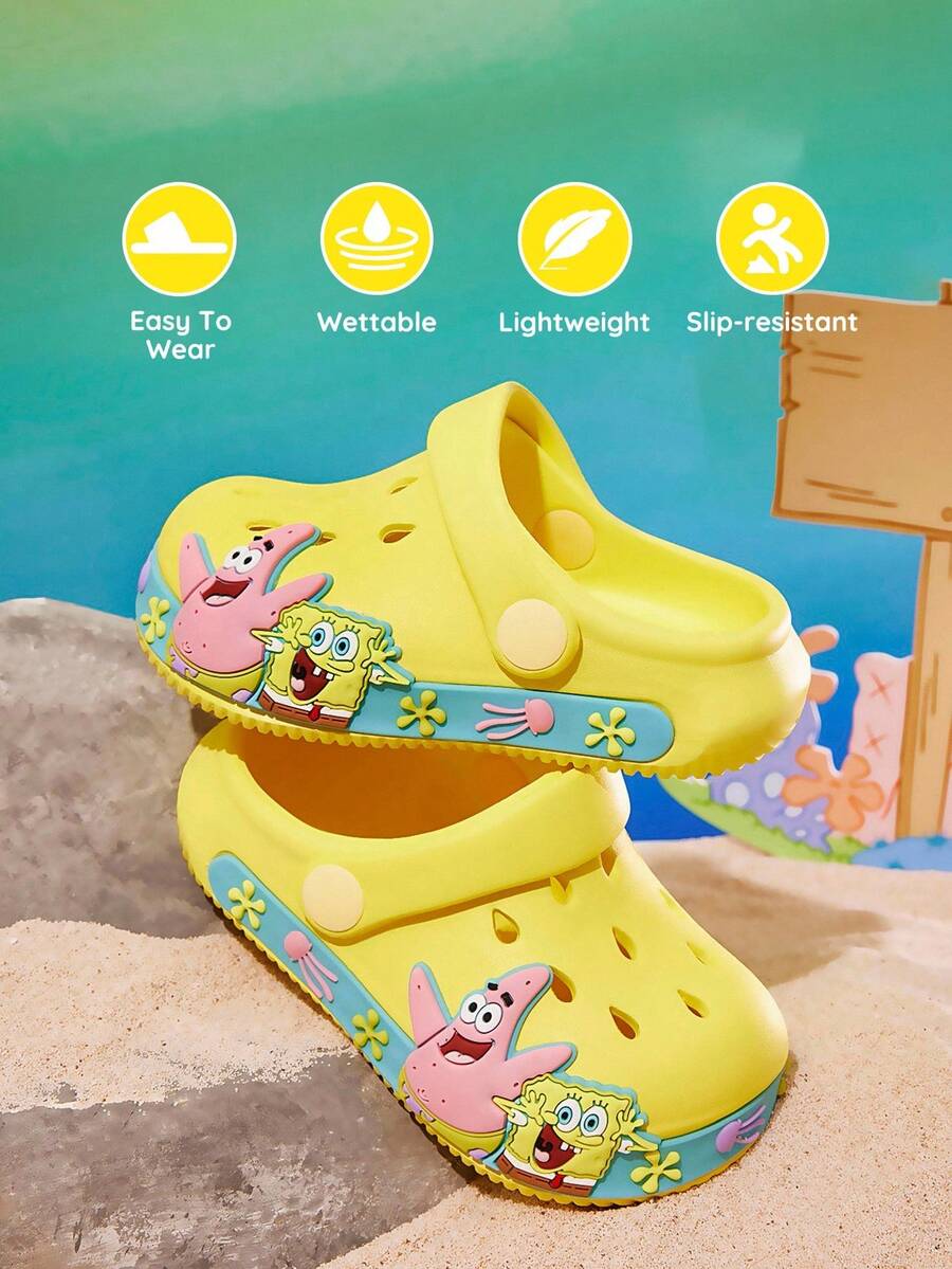 SpongeBob SquarePants | SHEIN 婴儿木屐 - 黃色 - 查看 1