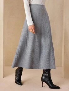 Graceveil 女式优雅花卉图案针织裙 - 灰色 - 查看 1