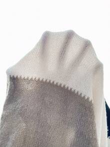 Easowa 撞色高领毛衣，长袖上衣，秋冬季针织衫 - 彩色 - 查看 8