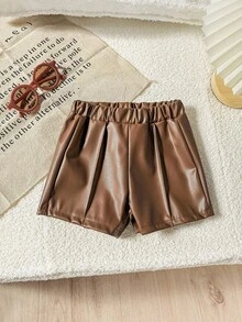 SHEIN 女婴两款时尚简约复古短裤和橡胶短裤，适合所有季节穿着。时尚百搭的短裤，适合婴儿和女婴日常穿着。 - 彩色 - 查看 7