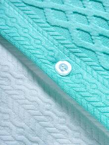 Manfinity CasualCool 男士休闲宽松纽扣拼色短袖衬衫 - 薄荷綠 - 查看 5