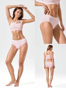 GLOWMODE 2 Packs Modal Silky Smooth Low-Rise Waist Contrast Waist Hem Briefs Underwear Daily Casual