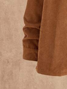 HIMLAND 2pcs/Set Men's Casual Corduroy Long Sleeve Slim Fit Shirt And Drawstring Waist Straight Leg Pants Set, Earthy Clothes Outfit, Linen Two Piece Set, Fall