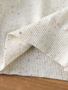 SHEIN 2 件套年轻女孩时尚特种纱线针织毛衣上衣和宽松裤子套装，秋冬 - 白色 - 查看 10