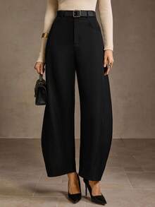 MOTF PREMIUM SEAM FRONT WIDE LEG SUIT PANTS - Black - View 6