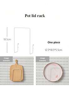 畅销家居用品，Basic Living 1 件壁挂式无钻孔塑料钉板，多种组合套件配件，多功能储物钉板配有各种储物盒和金属挂钩，适用于车库工作台/家庭厨房整理和储物/办公室/工艺室/浴室（28*28 厘米） - 白色 - 查看 13