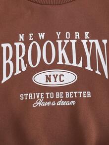 Cozy Pixies 3pcs/Set Baby Boy Letter Graphic Casual Crew Neck Raglan Sleeve Pullover Sweatshirt Fall Winter - Multicolor - View 3