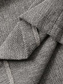 DAZY 2 件套女士人字纹羊毛 V 领无袖背心夹克和阔腿裤休闲套装，秋冬 - 灰色 - 查看 8