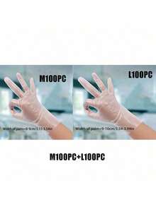 50/100/200PCS TPE Gloves Transparent Thickened Powder Free Anti Static For Kitchen Household Cleaning Pet Care Beauty Hairdressing Painting Home Supplies - White - View 17