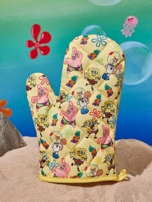 SpongeBob SquarePants | SHEIN Cute Cartoon Graphic Kitchen Insulation Set, Oven Mitts/Pot Holders, Essential For Baking, Effectively Insulate Heat, Non-Slip Kitchen Accessories, Festive Holiday Cooking Gifts Friendly For Home And Kitchen Organization