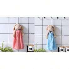 1/2 Packs Coral Fleece Hanging Hand Towels For Bathroom&Kitchen,Super Soft Rabbit Design Appease Towel, Super Soft Water Absorbent Decorative Hand Towels Cleaning Cloth Dish Cloths Kitchen Towel - Multicolor - View 14