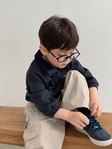 DAZY Baby Boys' Korean Style Turndown Collar Long Sleeve Sweatshirt Fall,Winter